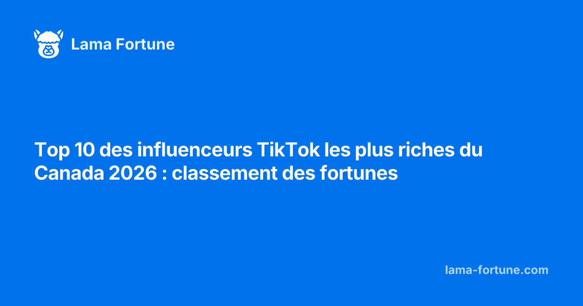 Top 10 des Influenceurs TikTok les Plus Riches du Canada : Classement ...